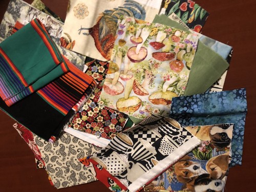 Fabric scraps pieces quilting - fabric,